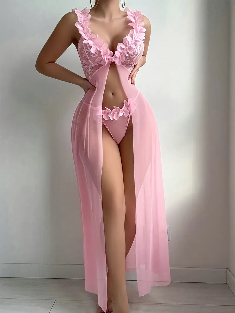 Velouré Mesh Gown Set