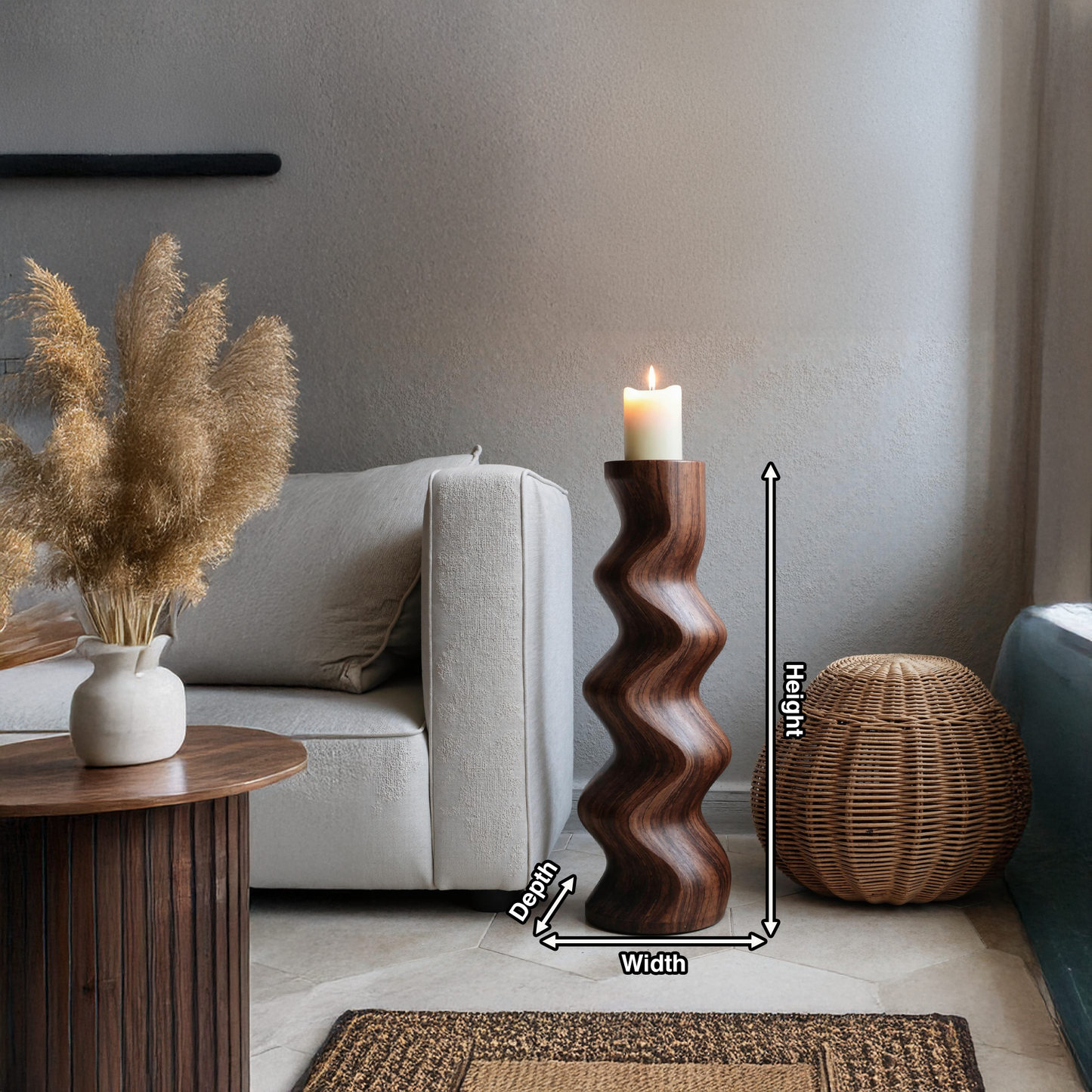 Mid Century Abstract Wood Sculpture For Home Decor