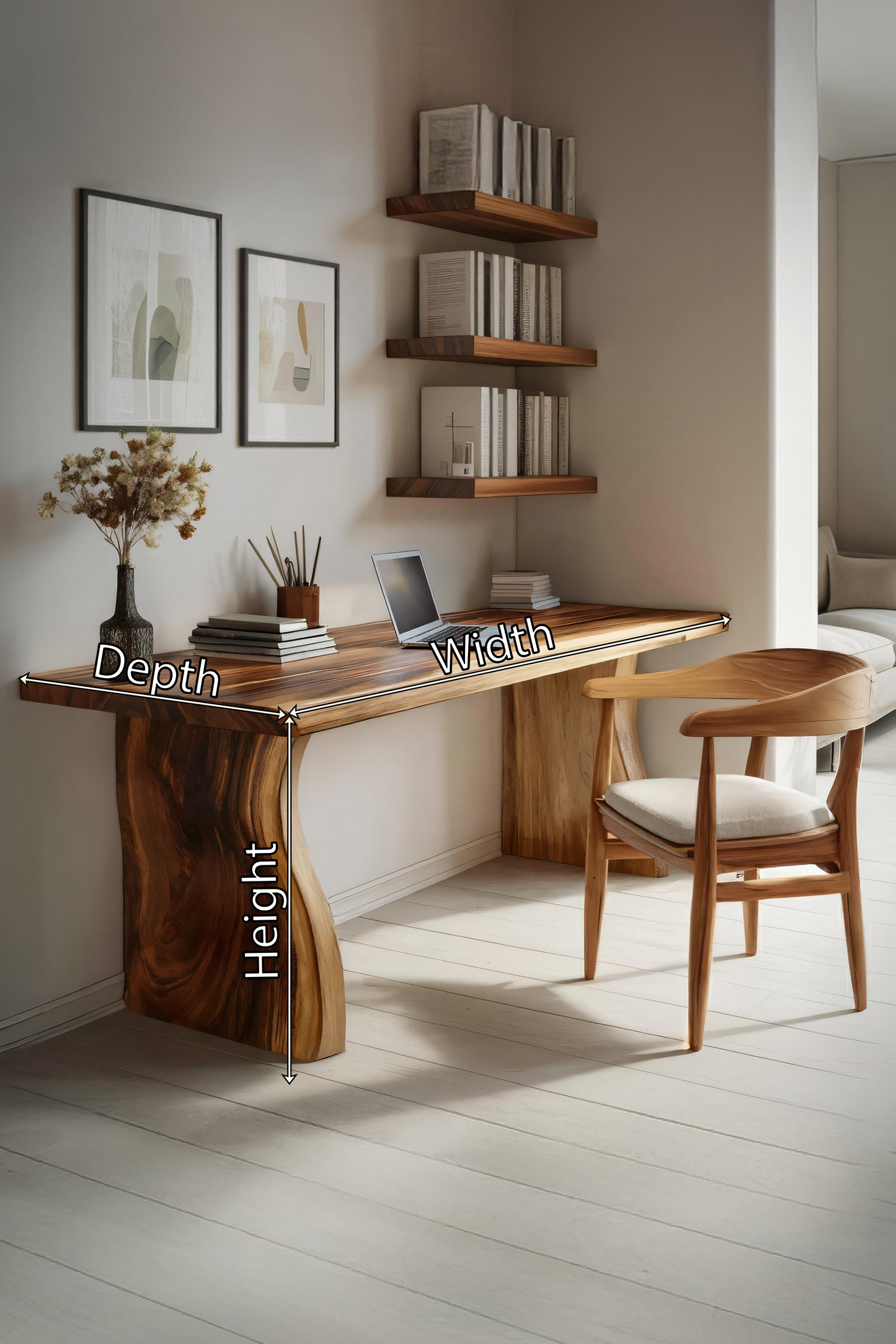 Handcrafted Solid Wood Desk For Reading And Work Area