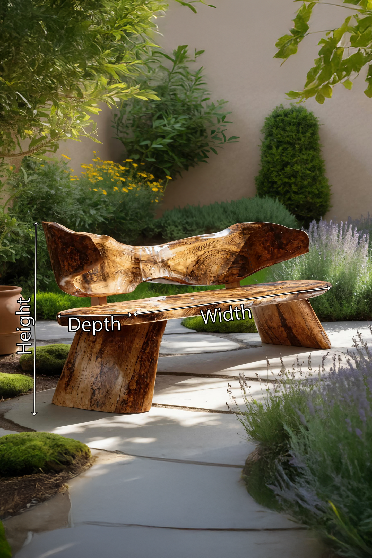 Farmhouse Ergonomic Wood Bench For Backyard Retreat