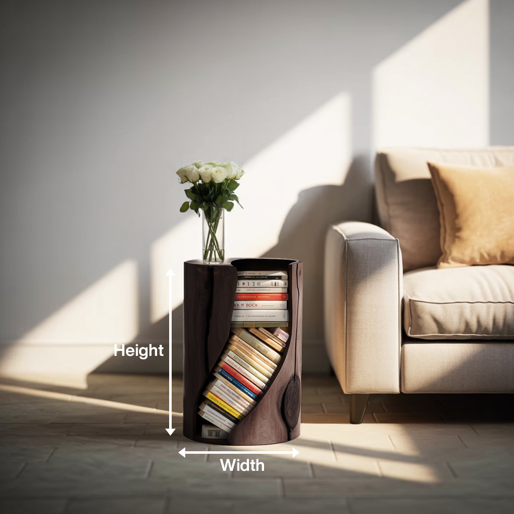 Modern Organic Bookcase With Accent Design For Living Room