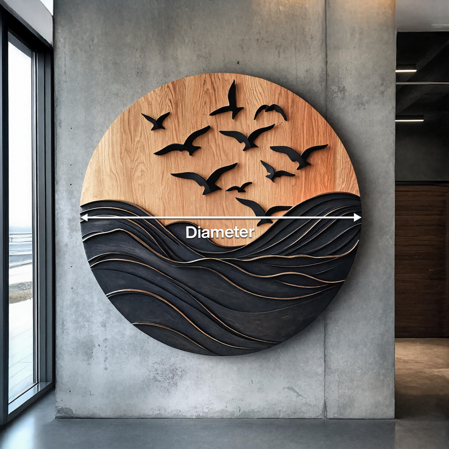 Rustic Large Sculpture Wall For Furniture Decor Style