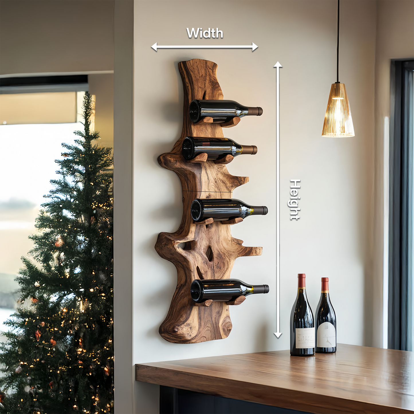 Handcrafted Live Edge Wine Holder For Modern Furniture Decor