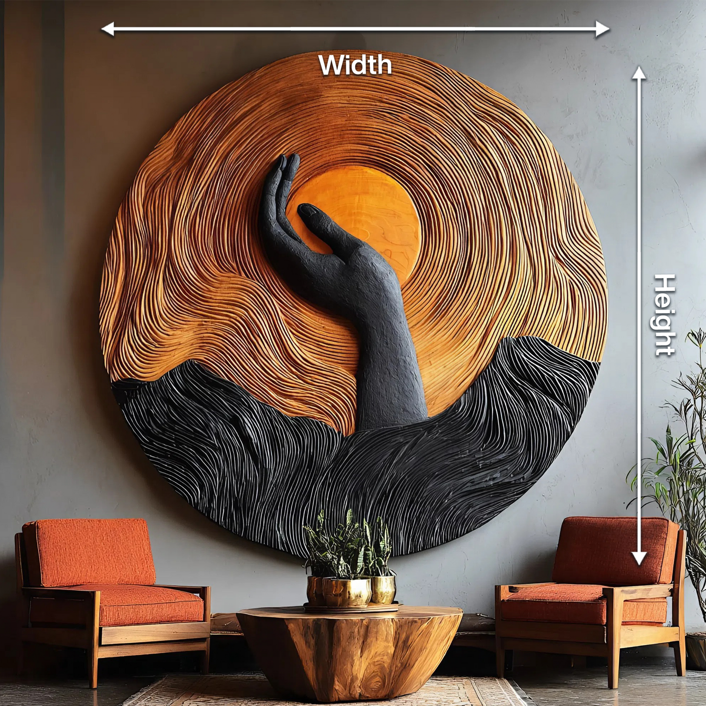 Handcrafted Solid Wood 3D Sculpture For Stylish Wall Decor