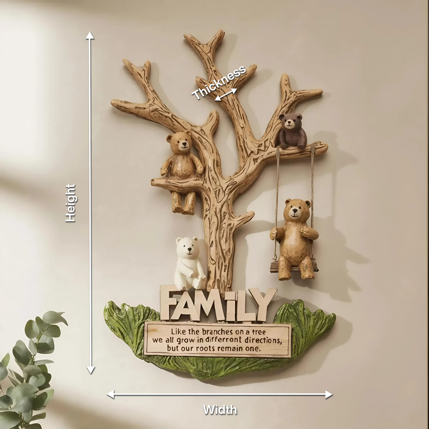 Rustic Bear Family Wall Art For Living Room Nursery Or Entryway