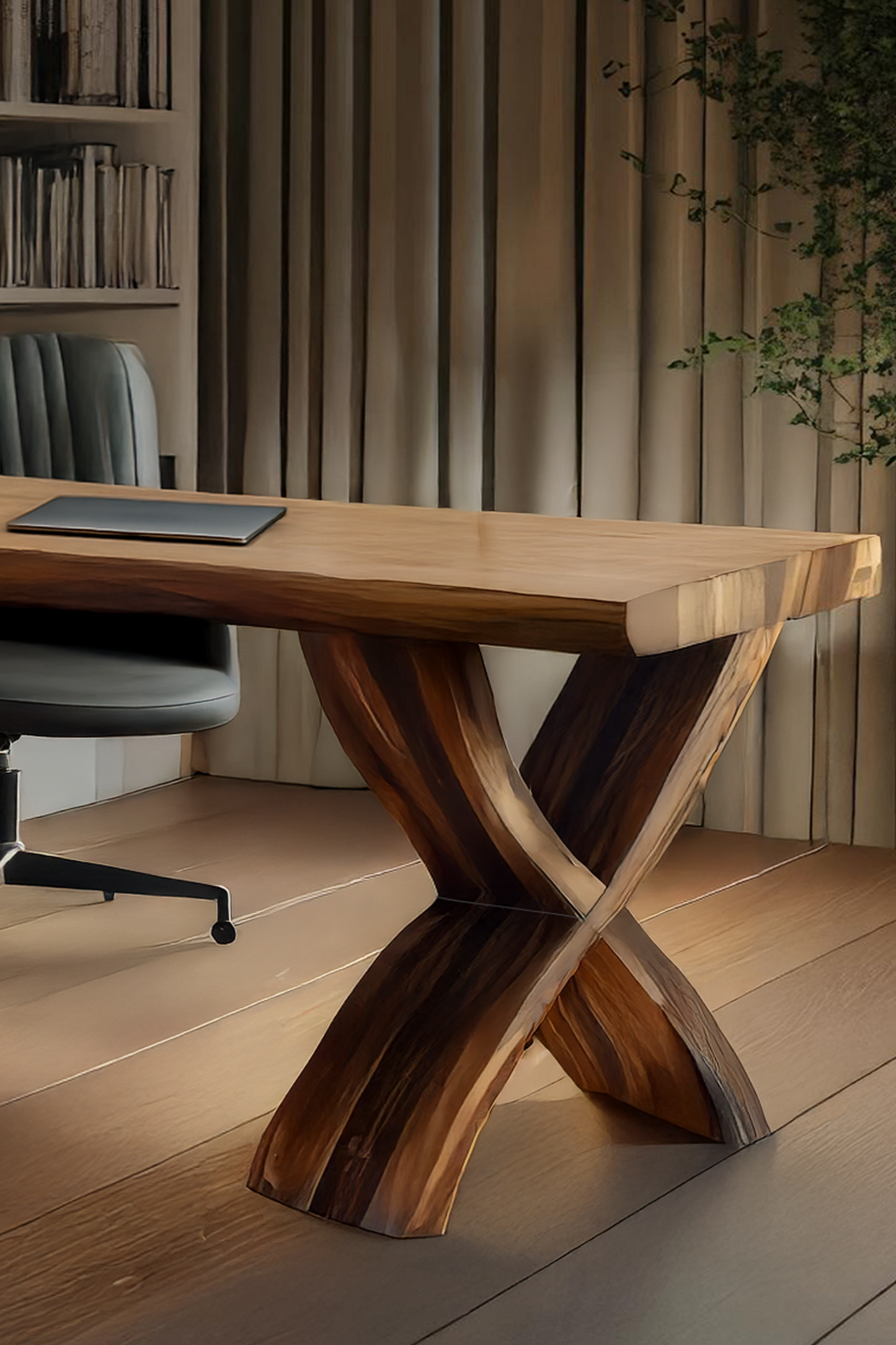 Mid Century Solid Wood Desk For Small Room Home Office