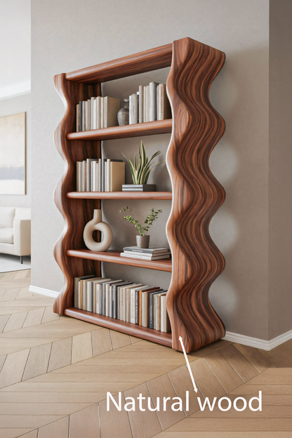 Modern Wave Bookshelf For Living Room Or Office