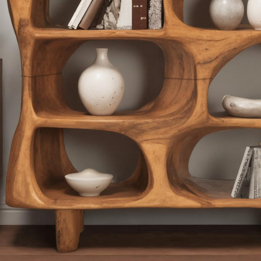 Modern Organic Sculptural Bookshelf For Living Room Or Office