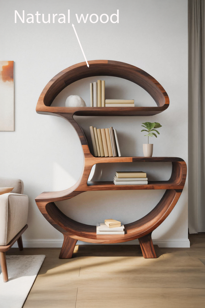 Modern Organic Bookshelf For Living Room Or Office