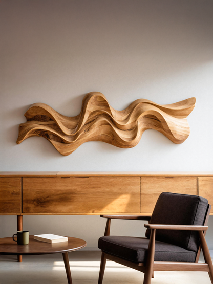 Modern Wavy Wall Art Sculpture For Living Room