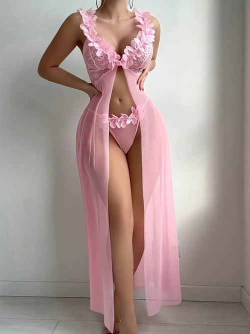 Velouré Mesh Gown Set