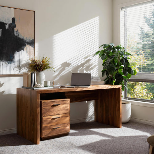 Contemporary Office Desk With Storage Drawers For Home Office
