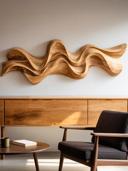 Modern Wavy Wall Art Sculpture For Living Room