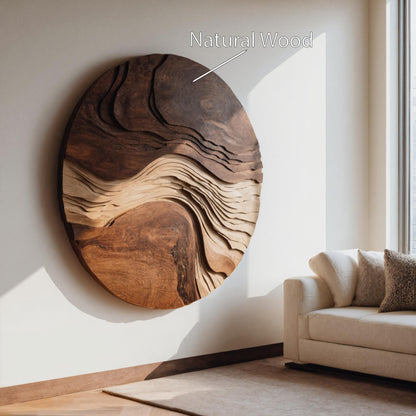 Round Sculptural Layered Wall Art For Living Room