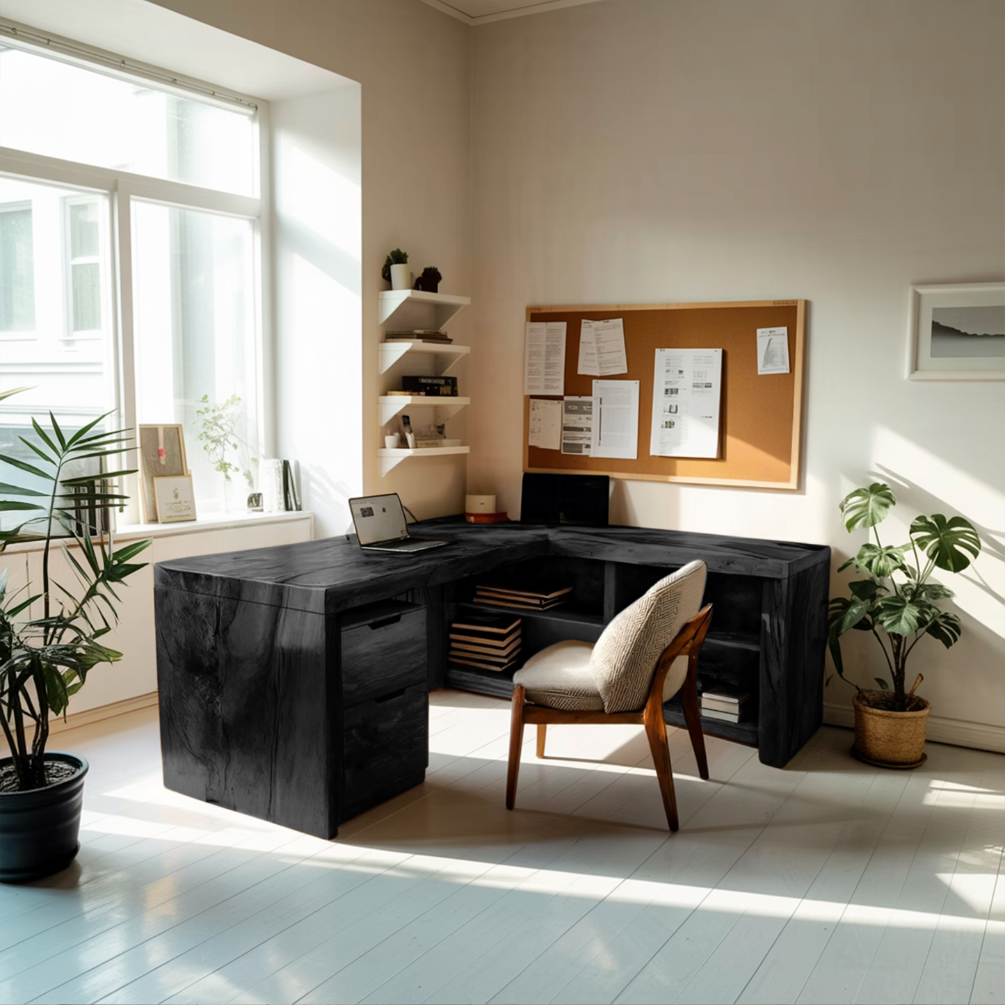 Contemporary L Shaped Workstation Desk For Study Room