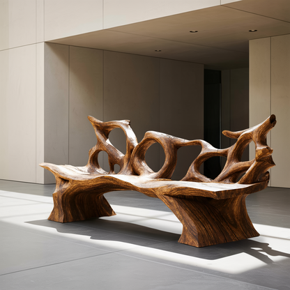 Mid Century Branch Bench Entryway Furniture For Compact Foyers