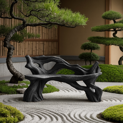Handcrafted Branch Bench Outdoor Decor For Hand Carved Gardens