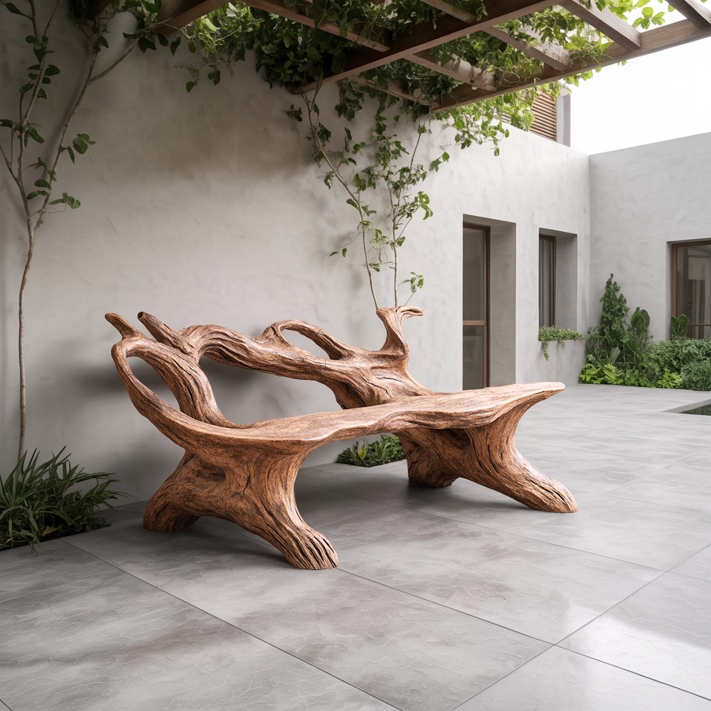 Farmhouse Branch Bench For Comfortable Living Room Seating