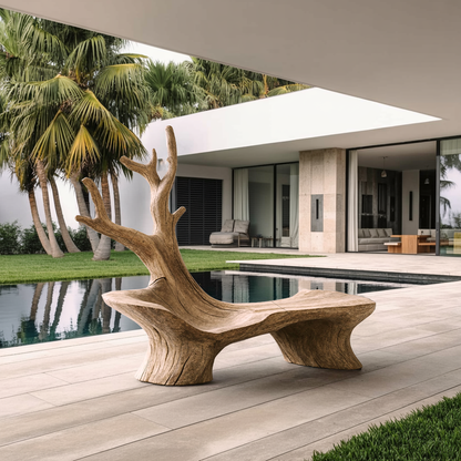 Mid Century Branch Bench Outdoor Seating For Timeless Patio Comfort