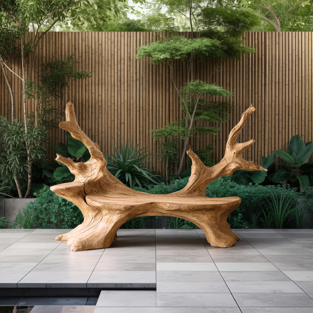 Mid Century Live Edge Bench For Elegant Living Room Accents