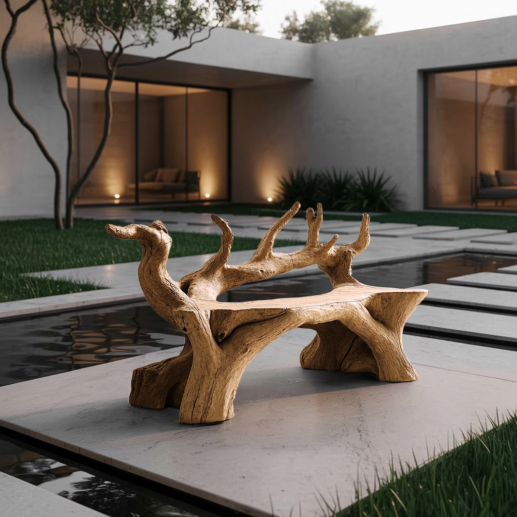 Handcrafted Wooden Bench For Custom Made Living Room Furniture