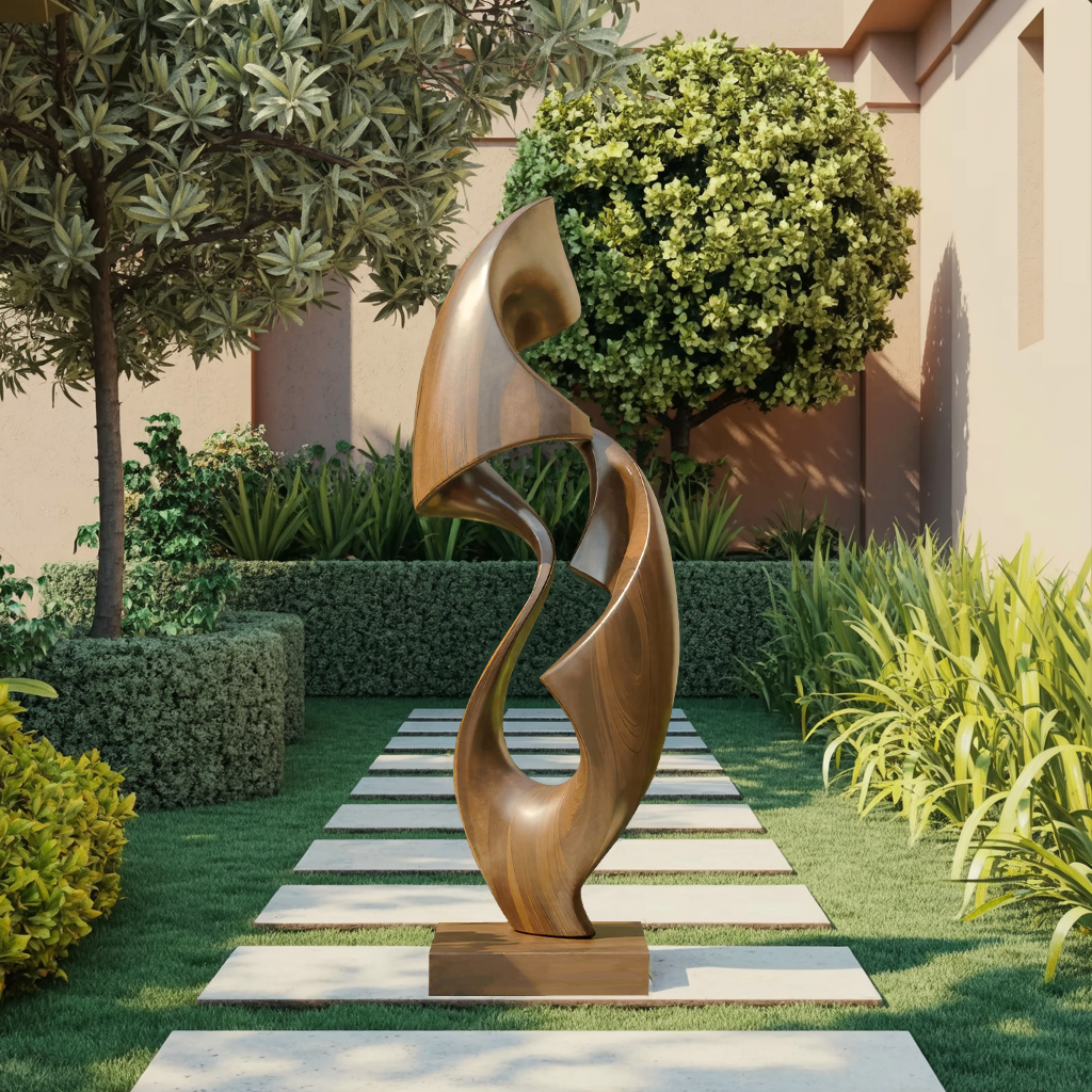 Rustic Abstract Sculpture For Office Decor