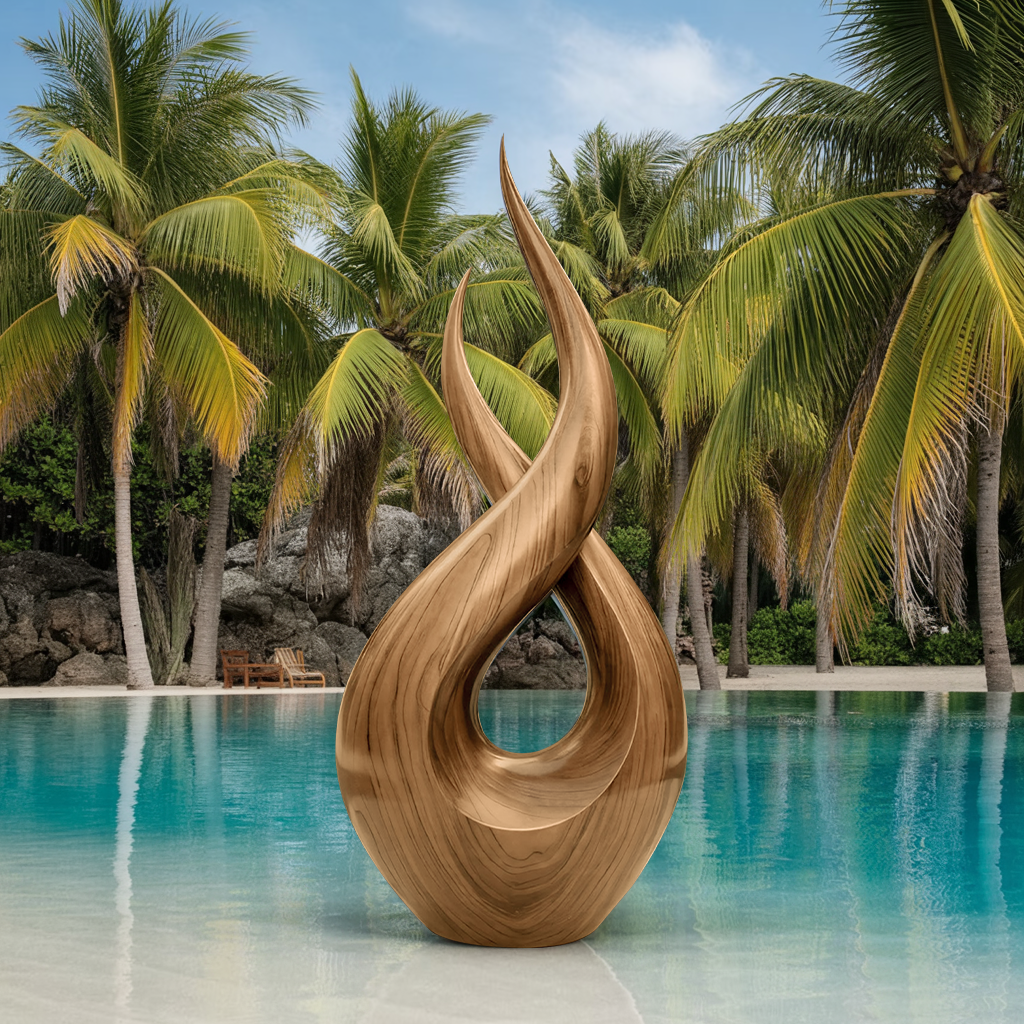 Modern Solid Wood Sculpture Entryway Design Accent Furniture