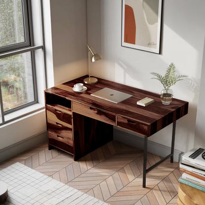 Modern Wooden Desk With Drawers For Home Office Or Study