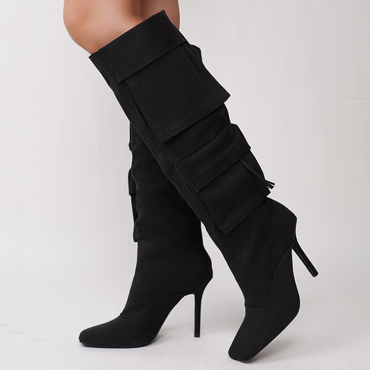 Georgina Knee-High Cargo Boots
