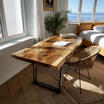 Modern Wooden Live Edge Desk For Bedroom Design