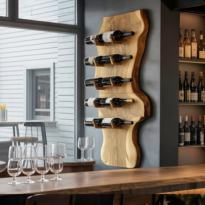 Modern Solid Wood Wine Rack For Living Room And Bar Display