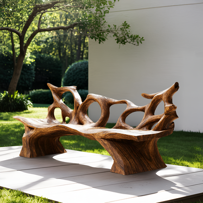 Mid Century Branch Bench Entryway Furniture For Compact Foyers