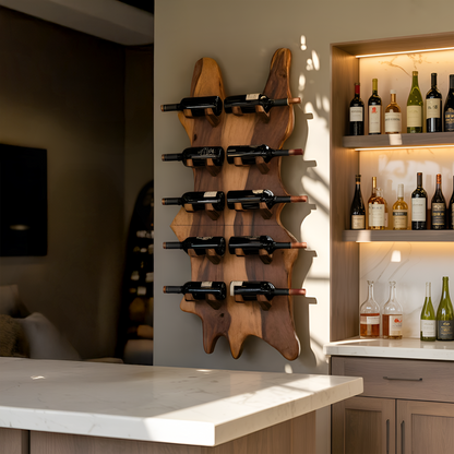 Modern Solid Wood Wine Rack For Bar Decor And Home Display
