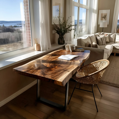 Modern Wooden Live Edge Desk For Bedroom Design