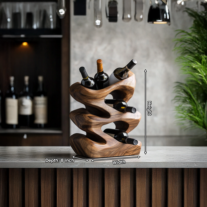 Handcrafted Wine Stand For Kitchen Natural Storage