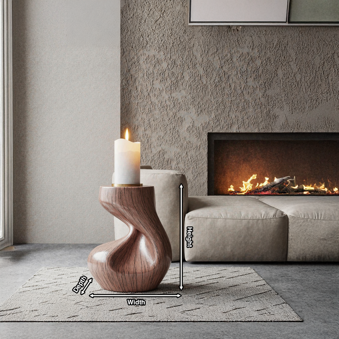 Handcrafted Solid Wood Abstract Sculpture For Entryway