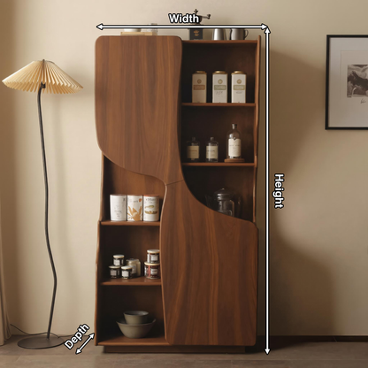 Modern Sculptural Cabinet With Curved Doors For Kitchen And Living Room