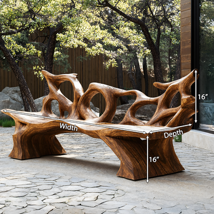 Mid Century Branch Bench Entryway Furniture For Compact Foyers