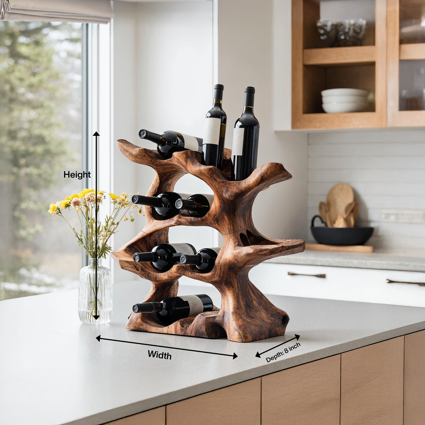 Farmhouse Wine Holder For Kitchen Rustic Wall Design