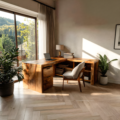 Contemporary L Shaped Workstation Desk For Study Room