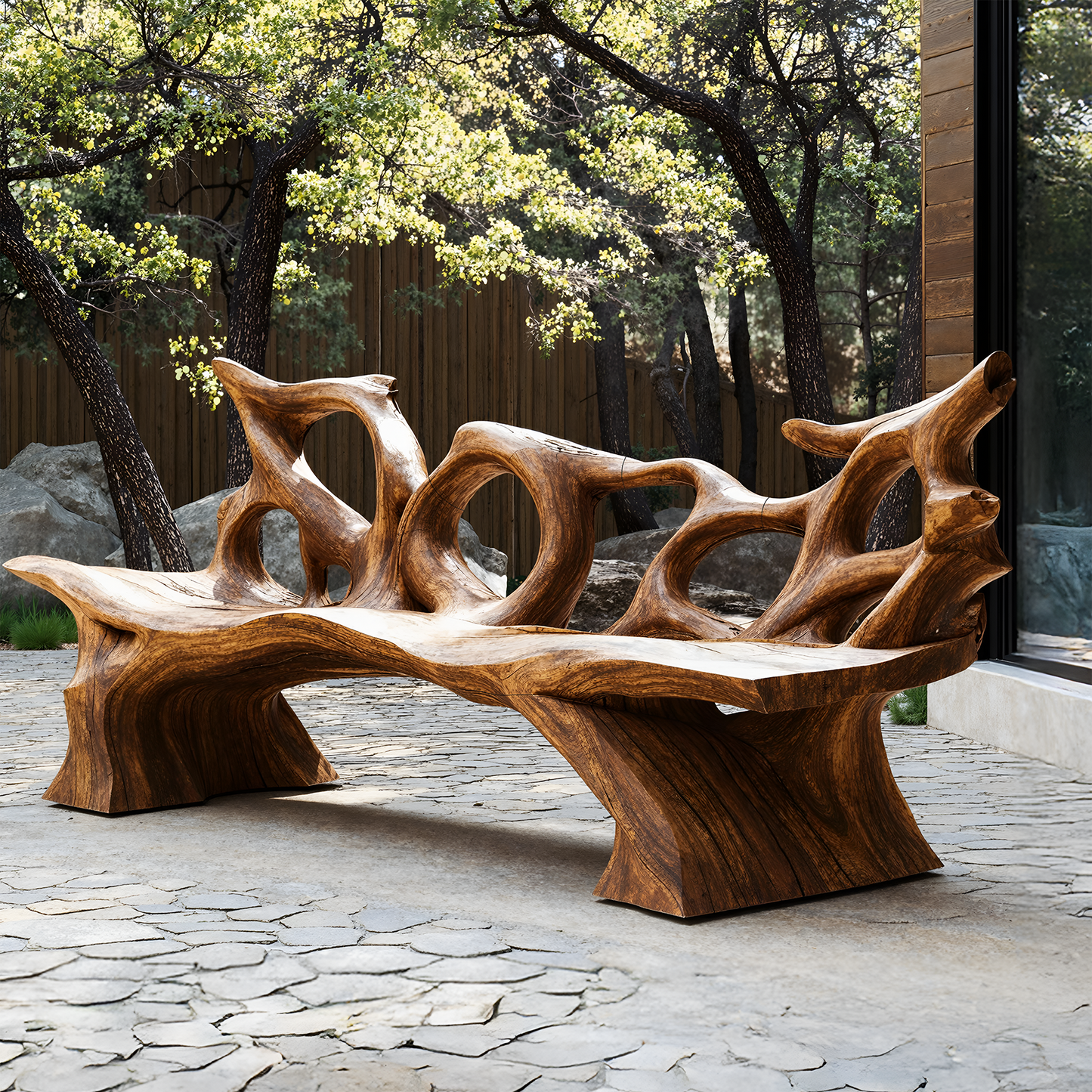 Mid Century Branch Bench Entryway Furniture For Compact Foyers