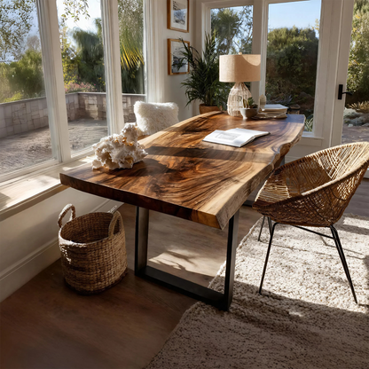 Modern Wooden Live Edge Desk For Bedroom Design