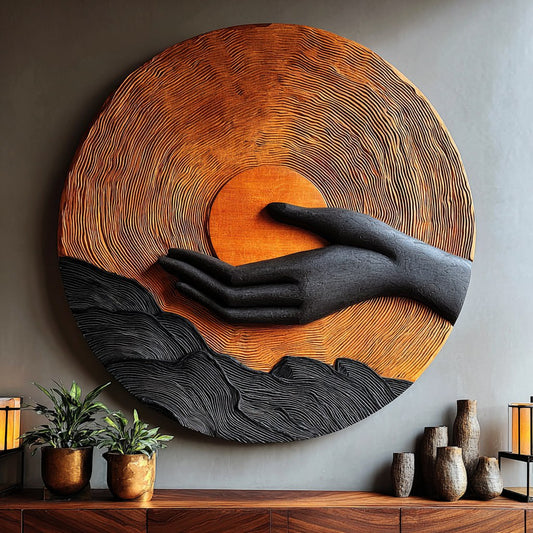 Modern Wooden Wall Art Sculpture For Entryway And Hallway Decor