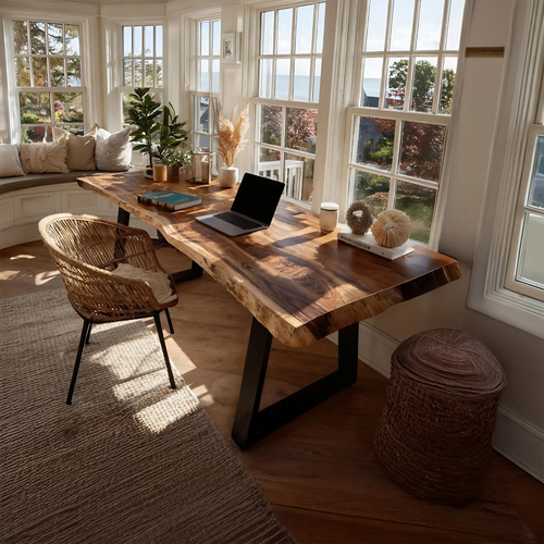 Mid Century Solid Wood Tabletop For Living Room Decor