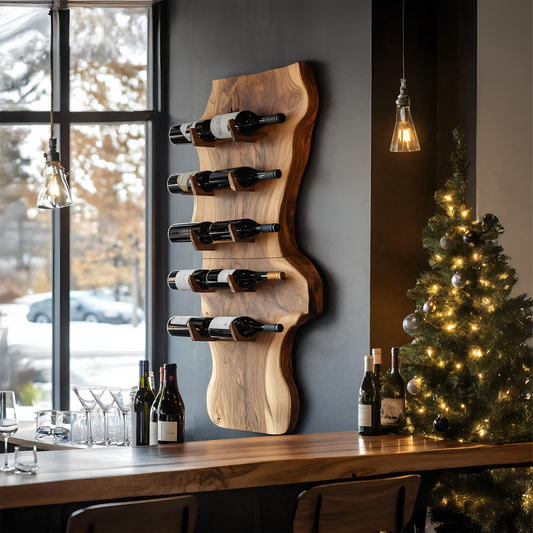 Modern Solid Wood Wine Rack For Living Room And Bar Display