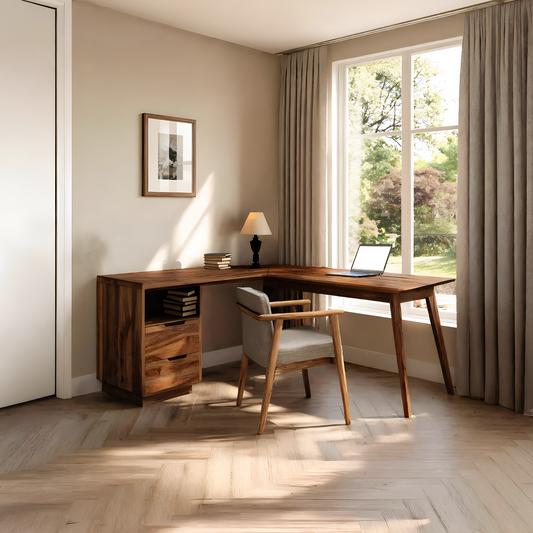 Minimal L Shaped Desk For Home Workspace