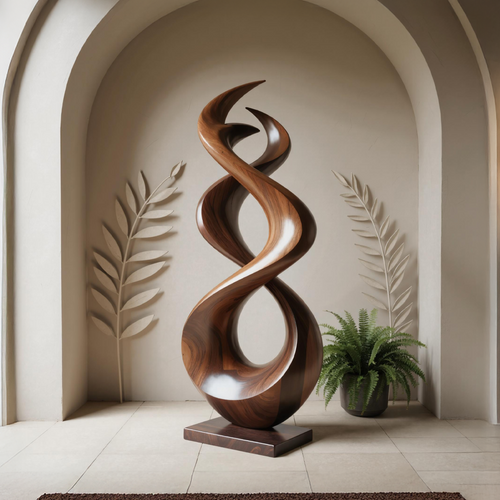 Rustic Abstract Sculpture For Outdoor Garden