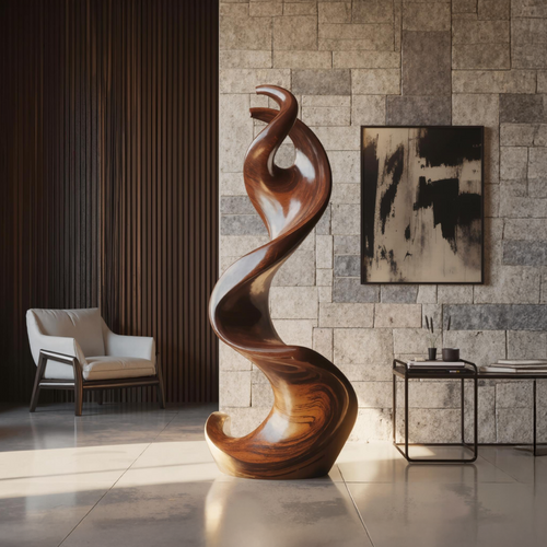 Farmhouse Large Twisted Spiral Floor Art For Living Room