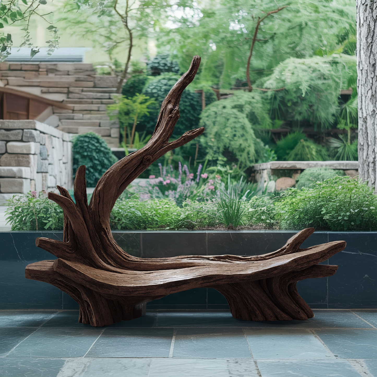 Handcrafted Live Edge Bench For Artistic Patio Designs
