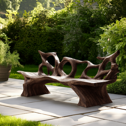 Mid Century Branch Bench Entryway Furniture For Compact Foyers